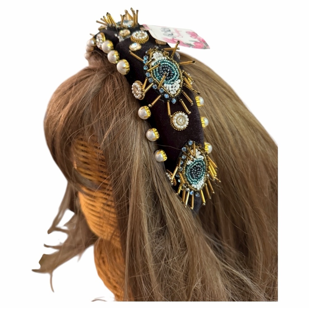 Evil Eye Seed Bead Headband - Picture 9 of 11